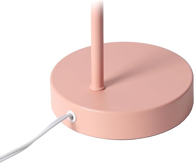 Simple Designs LD1079-BPK 16" Sleek Essentials Metal Looped Desk Task Lamp with Adjustable Shade, for Office, Desk, Nightstand, Dorm, Blush Pink
