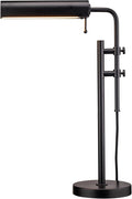 O'Bright Aurora LED Pharmacy Desk Lamp - Swing Arm, Industrial Design for Reading, Crafting, Work,10W LED, Adjustable Height 18.5-24.5 inches - Ideal for Living Room, Bedside, Office - Black