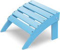 IVY&LANE Outdoor Adirondack Ottoman | Folding | HDPE | Arctic | All Weather | Waterproof Patio Footrest for Adirondack Chair | Poly Lumber Foot Rest for Deck Backyard