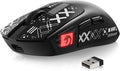 MAMBASNAKE M4 Ultra-Light Wireless Gaming Mouse 52g, 24000 DPI PAW3311 Optical Sensor,2.4G/BT/Wired Ergonomic Computer Mice, RGB Lighting,400mAh Battery, Programmable Mouse for PC/Win/MAC-Black &Tape