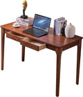 Solid Wood Desk with Drawers, Home Office Desk for Small Spaces, Gaming Work Study Desk, Student PC Desk for Bedroom, Easy to Assemble (Cherry Color, 47.2 inch)