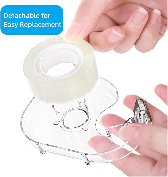 WRINGKIT 20 Pack Clear Tape with Dispenser, Refillable Tape Dispenser with Tape 0.7" x 1000", Office Tape Rolls with Dispenser Bulk, Transparent Tape Refills for Gift Wrapping, Crafting, School