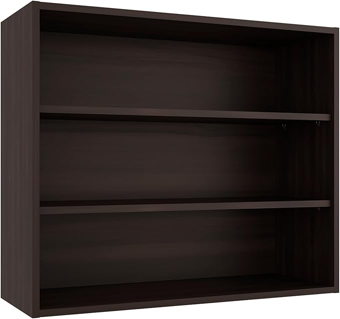 Stained Walnut Open Storage Wall Cabinet Triple-tier organization delivers easy access and ample storage for spices, jars, oils, and kitchen essentials stacking items neatly for daily convenience Re