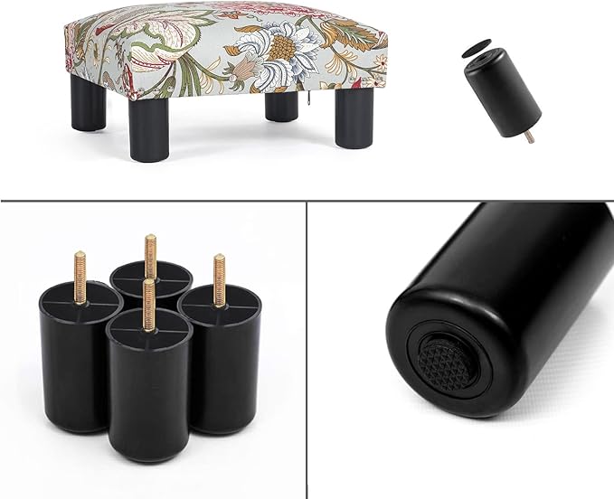 Ottoman Footrest Stool Modern Small Square Seat Chair Footstool (Flower)