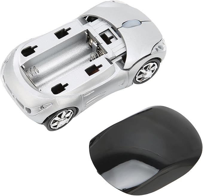 ASHATA Mouse, 2.4GHz Cool Sport Car Mouse, Car Shape Mouse Optical Gaming Mouse for 98 for 7 for Linux,for PC Laptop Computer (Silver)