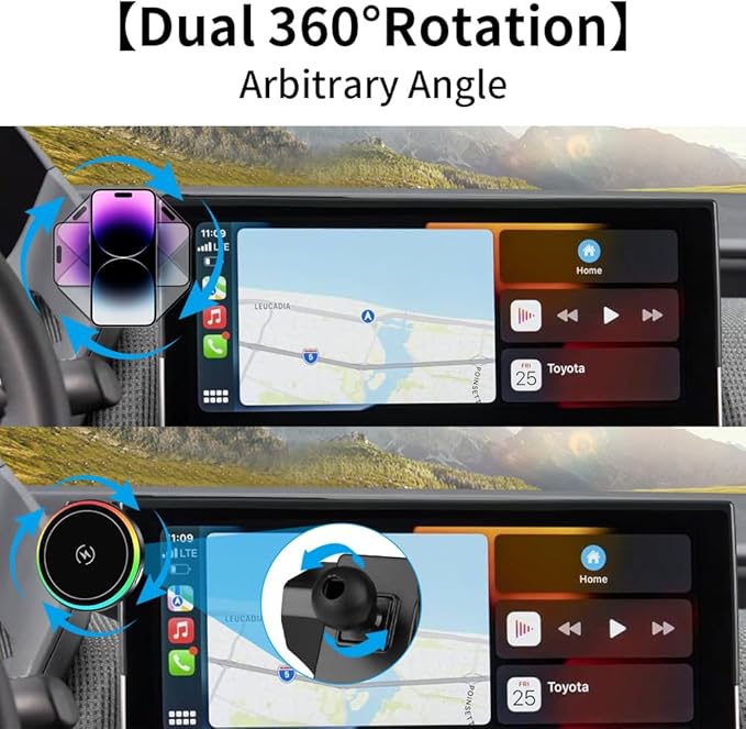 Car Magnetic Phone Mount for Toyota bZ4X 2023 2024 2025 and Subaru Solterra 2023-2025 Auto Interior Accessories Best Cellphone Holder Fast 15W Wireless Charger Cell Phones Charging Screen Stand