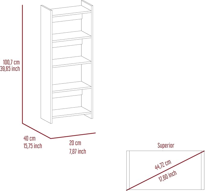 Tuhome Vizcaya Office Set with Single Drawer, Keyboard Tray, Freestanding Bookcase, Modern and Compact Home Office Solution