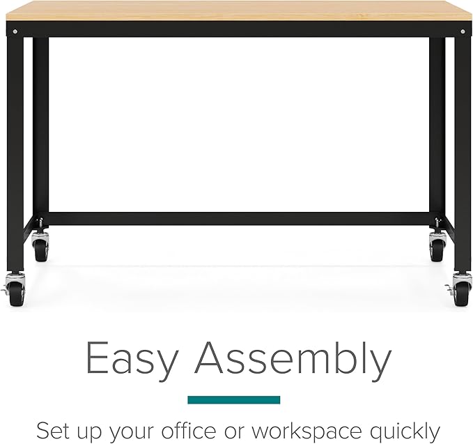 Hirsh Industries Space Solutions Home Office Metal Desk and Storage Set - Black/Maple