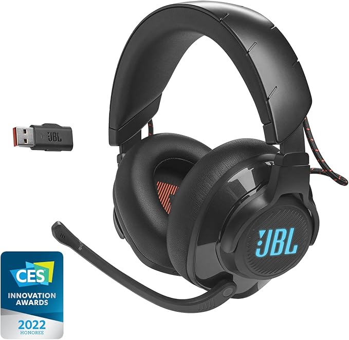 JBL Quantum 610 - Wireless Over-Ear Gaming Headset, JBL QuantumSURROUND, 2.4GHz Wireless, up to 40 Hours of Battery Life, Game-Chat dial, flip-up Boom Microphone (Black)