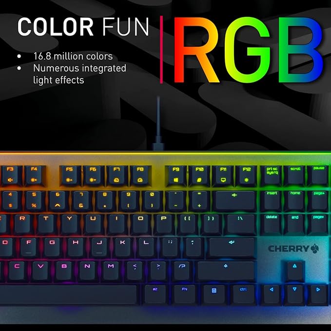 Cherry MV 3.0 Viola Wired Mechanical Gaming Keyboard. RGB Backlight with Cross Linear Viola Switches. from The Makers of The MX Switch. (White)