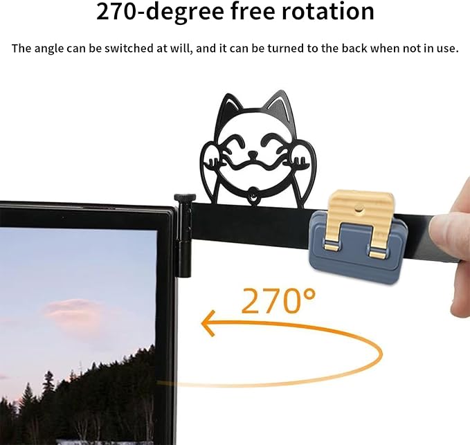 Monitor Document Holder, Paper Holder for Typing with Magnetic Clip, Adhesive Mount Paper Clip Holder, 270° Adjustable Typing Stand for Office Monitor, Desktop Monitors