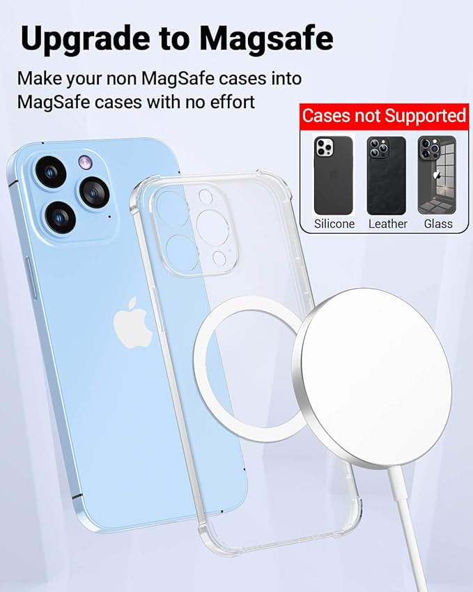 KALAPOP for MagSafe Sticker,MagSafe Ring Magnet,Magnetic Wireless Charger Conversion Kit,Compatible with iPhone 16/15/14/13/12/11, Galaxy S23/S22/S21 and Kindle,9 Pack(3Black,3White&3 Silver)
