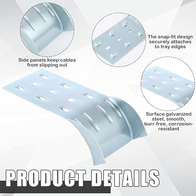 Zonon 4pcs 90 mm Wide Wire Mesh Cable Tray Cable Guider Water Fall Cable Guider Tray Dividing & Cable Routing for Wire Mesh Cable Trays