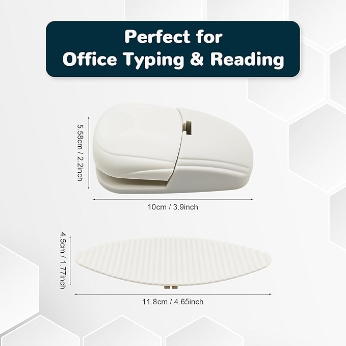 Plastic Document Holder for Typing, Portable Paper Stand with Non-Slip Base for A4 Paper, Compact Reading Clip Holder for Office Desk, Computer, Bank - White