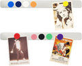Magnetic Board Strip Frameless Stainless Steel Iron Strips with Adhesive Backing, 2PCS Magnetic Bulletin Bar Memo Board with 10PCS Colorful Magnets for School, Office, Home, Refrigerator & Wall