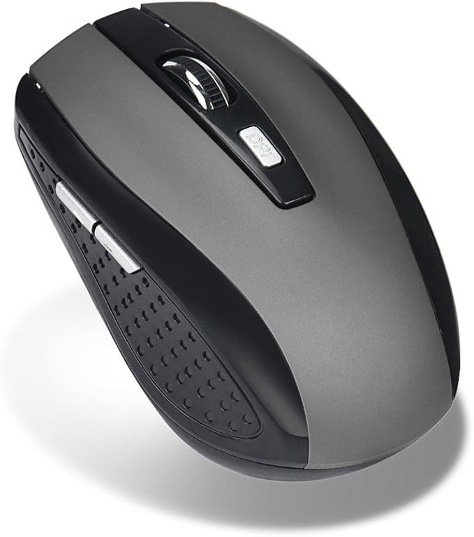 Generic 2.4GHz Wireless Gaming Mouse, Portable Office Optical Mouse, 6 Buttons, Max 10 Meters Operating Distance, Lightweight, Save Power, for Laptop, Computer, PC, Notebook, Desktop, Gray