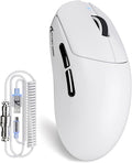 ATTACK SHARK X8Plus 55g Superlight Wireless Gaming Mouse with 40K DPI,PAW 3395PRO Sensor, Broadcom BK52820 Chip,HUANO Switch,Web Driver,Tri-Mode Fit Large Hand Mice with RGB Cable -White
