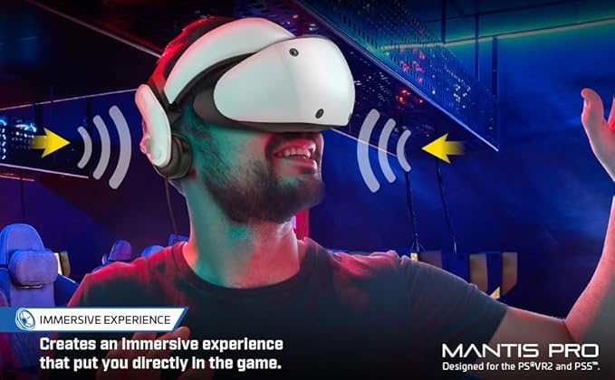 Bionik Mantis Attachable VR Headphones: Compatible with PlayStation VR2, Adjustable Design, Connects Directly to PSVR, Hi-Fi Sound, Sleek Design/PS4/PS5