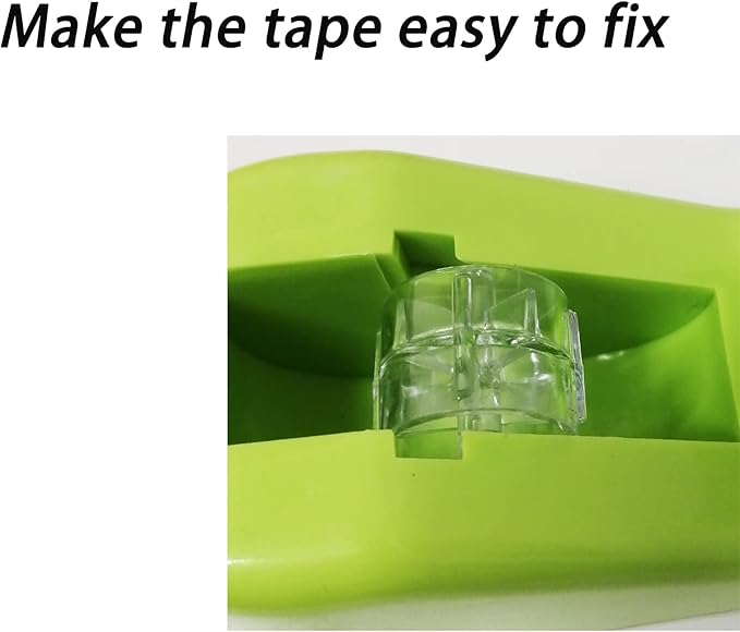 Desktop Tape Dispenser Heavy Duty Desk Accessories Floral Office Tape Dispensers, Weighted Non-Skid Base, Green