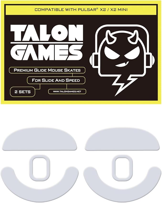 2Sets of TALONGAMES Rounded Curved Edges Mouse Feet Skates Compatible with Pulsar X2 / X2 Mini Gaming Mouse Feet Replacement,0.8mm,Pure PTFE Material with Super Smooth Glide Pads