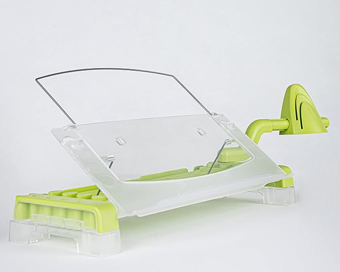 MemoScape Adjustable in-Line Document Holder for Typing | Reduce Neck Strain, Improve Focus, Boost Desk Organization/Workflow | Paper Holder Stand for Desk or Home Office - Avocado Green (VUR 3080)