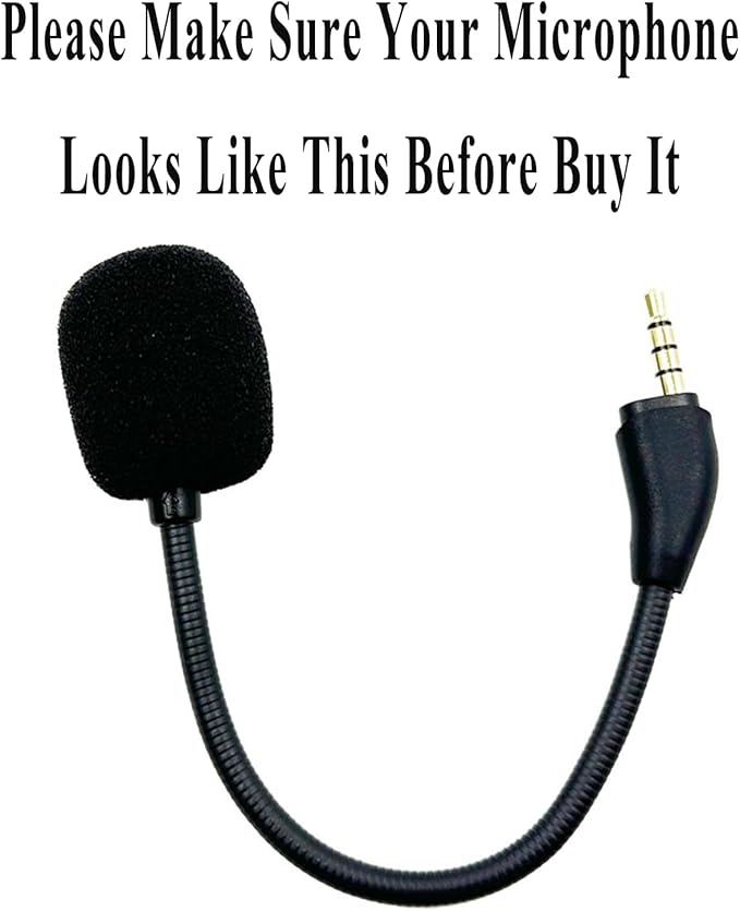Replacement Game Mic Microphone for Wired Kingston HyperX Cloud III Gaming Headset, Detachable Mic Boom for PC PS5 PS4 Xbox Series X/S, 3.5 mm Jack
