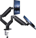 HUANUO Dual Monitor Mount for 2 Monitors up to 30 inches, Each Arm Holds Max 22lbs, Dual Monitor Stand with Advanced System, Height-Adjustable/Tilt/Swivel/Rotate, VESA Standard 75mm or 100mm