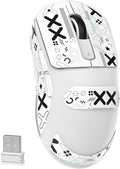 MAMBASNAKE Attack Shark X3 Wireless Gaming Mouse, 49g Ultralight, PixArt PAW3395 26000 DPI, Bluetooth/2.4Ghz /Wired Tri-Mode, 200Hrs Rechargeable Battery, Kailh GM8.0 Switch for PC/MAC/Win-White&Tape