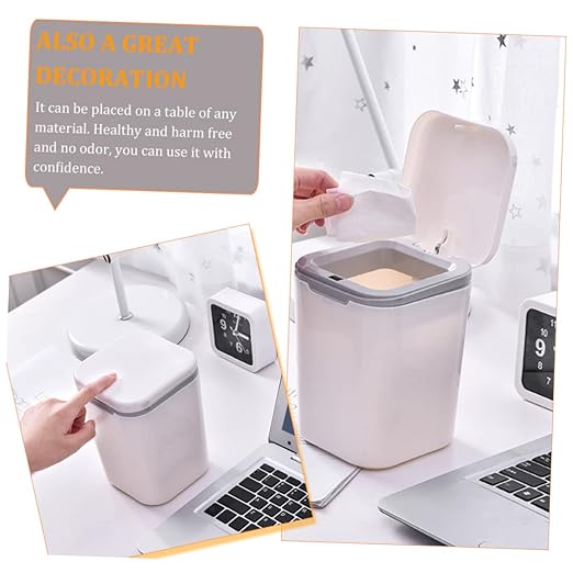 Slim Desktop Trash Can Set of 2 Tiny Miniature Office Garbage Bins Creative Cartoon Shaped Waste Baskets