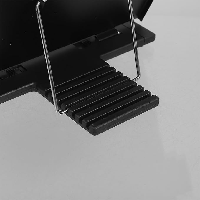 Homoyoyo Adjustable Document Stand and Book Reading Holder Desktop Copyholder for Office Use, Black Adjustable Angle Text and Recipe Holder for Desk Organization