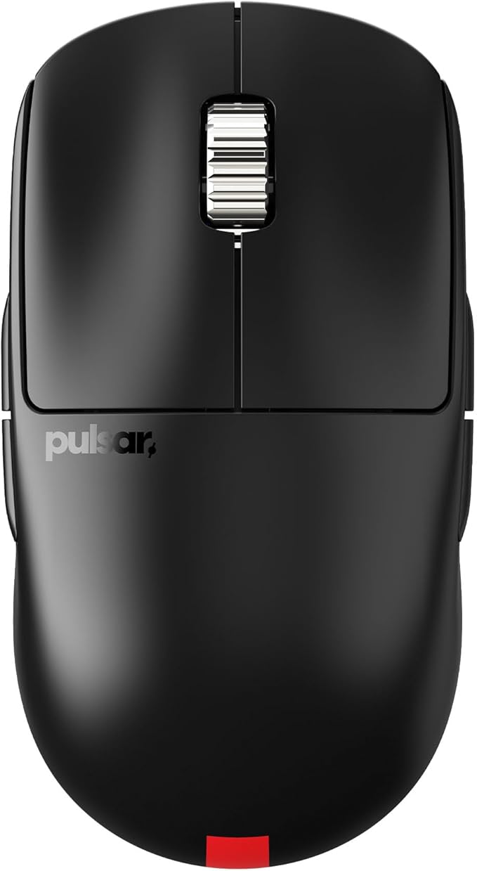 Pulsar Gaming Gears - X2A eS Wireless Gaming Mouse, Ambidextrous, Optical Switch, OLED Display, Driverless, PAW3395 Sensor, 100H Battery, 4K dongle Included (Medium, Black) (Renewed)