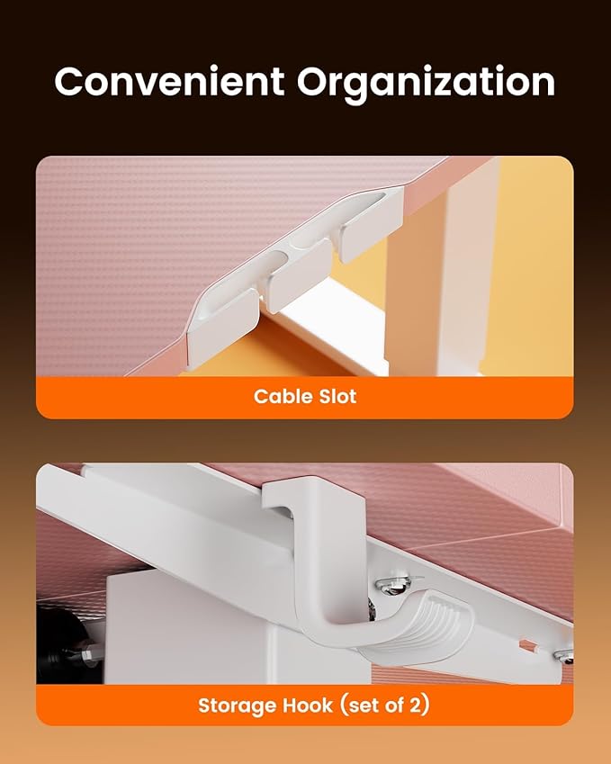 ErGear Height Adjustable Electric Standing Desk, 31 x 19 Inches Sit Stand up Desk, Memory Computer Home Office Desk, Pink