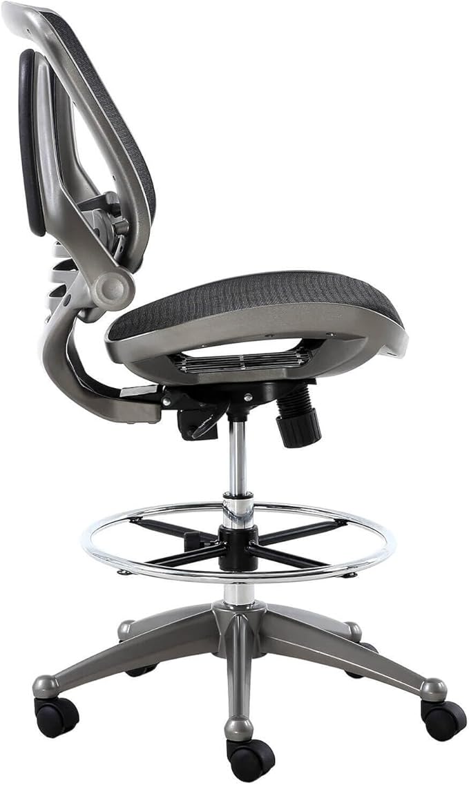 Harwick Evolve All Mesh Heavy Duty Drafting Chair, Gunmetal Finish