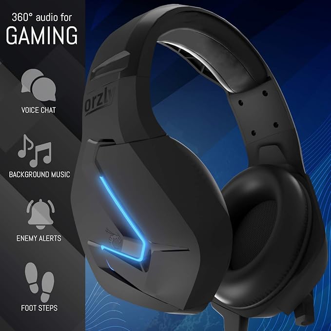 Orzly Gaming Headset for PC and Gaming Consoles PS5, PS4, Xbox Series X | S, Xbox ONE, Nintendo Switch & Google Stadia Stereo Sound with Noise Cancelling mic - Hornet RXH-20 Abyss Edition