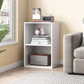 NELYE Basic Open Shelf Bookcase - 2-Tier Small Tiny Wooden Cube Storage Shelves Split Bookshelf, White