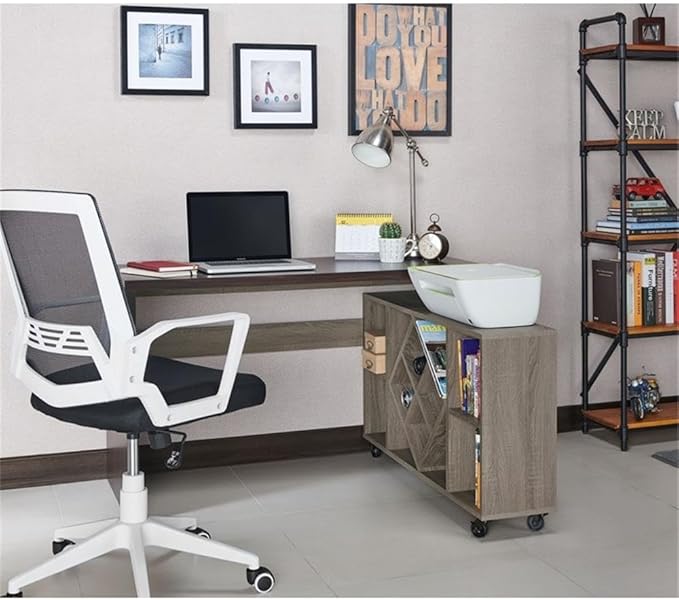 Furniture of America FOA Minshew Solid Wood 2-Piece Convertible Desk with Bookcase Set in Brown