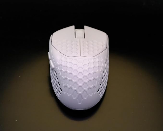 GWolves HTR Lightweight Wireless Fingertip Grip Gaming Mouse,~28Gram,8K-Report,Low Latency,PAW3395 26,000CPI,Nrf52840 CPU,6 Programmable Btns,On-Board Memory,PC/Mac and Laptop (Honeycomb, White)