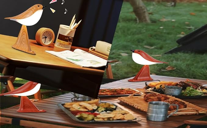 Small Bird Desk Lamp, Remote Rechargeable Cordless Table Lamp with 3 Color Temperatures, Remote Control & Touch Sensor, Multi-Function Battery Operated Bird Light for Bedroom, Kids, 1 Pack