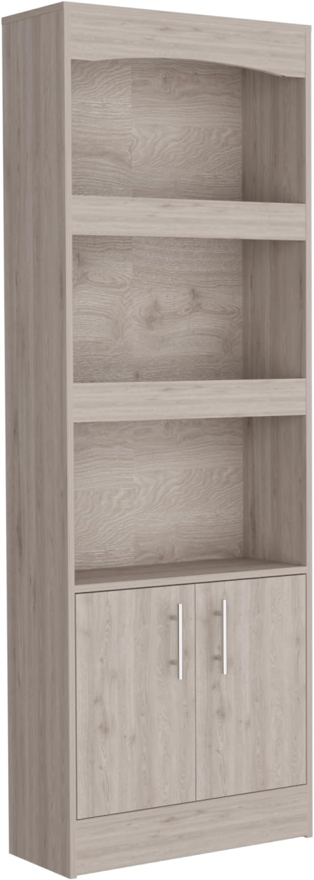 2 Piece Office Set, Bookcase + Desk, Light Gray