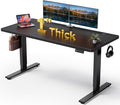 SIAGO Electric Standing Desk Adjustable - 60x28 Inch Sit Stand Desk with 1 Inch Thick Tabletop, Double Beam Frame, 3 Memory Height Adjustment, Cable Management for Home Office