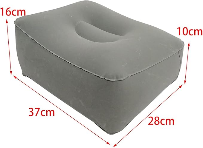 Foot Rest for Under Desk at Work, Inflatable Foot Stool Cushion for Home, Gaming, Computer, Office Under Desk Footrest Pillow, Gray