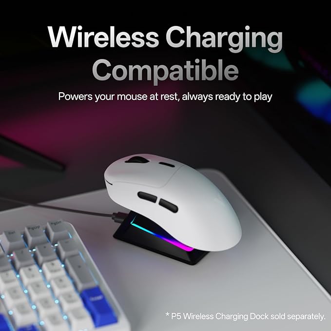 Rapoo VT3 MAX Gen-2 Wireless Gaming Mouse, True 8K Wireless Polling Rate, 53g Lightweight, Up to 750 Hr Battery, Nordic nRF54L15 MCU, 120-Million Optical Switch, 10 Programmable Buttons, Macro Enabled