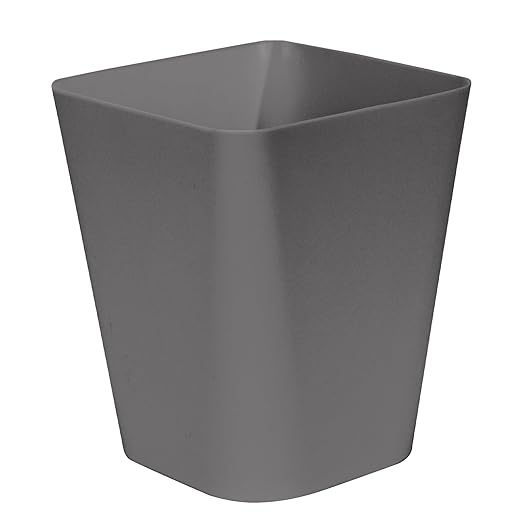 Small Trash Can - Plastic Waste basketbin - for Office,Home,Bathroom,Kitchen - 1.8 Gallon - Grey