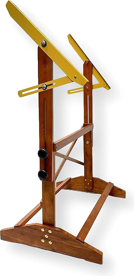 Alvin SHOP607 Pavilion Drafting Art Table Base, Base Only; Solid Wood Construction; Adjustable Height and Angles; 24" Pencil Ledge; Not Assembled