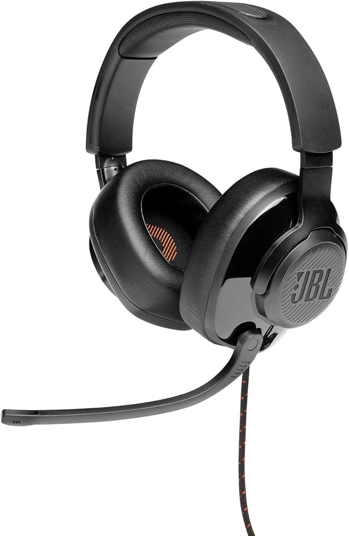 JBL Quantum 200 - Wired Over-Ear Gaming Headset with Voice Focus Directional flip-up mic and Memory Foam Ear Cushions (Black),(Pack of 4)