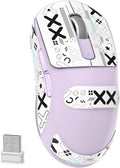 MAMBASNAKE x Attack Shark Wireless Gaming Mouse, 49g Ultralight, PixArt PAW3395 26000 DPI, Bluetooth/2.4Ghz /Wired Tri-Mode, 200Hrs Rechargeable Battery, Kailh GM8.0 Switch for PC/MAC/Win, Purple&Tape