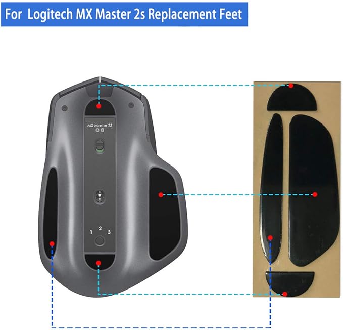 Quartet trade AQIDAP Mouse Skatez/Mouse Feet for Logitech MX Master 2s Mouse （2 Sets）
