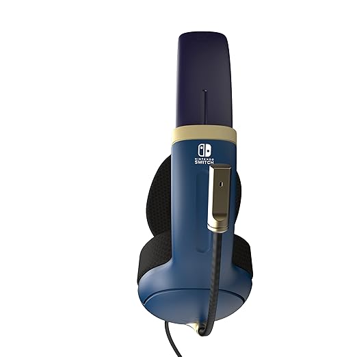 PDP Gaming AIRLITE Wired Stereo Headset with Noise-Cancelling Mic for Nintendo Switch/Switch Lite/Switch OLED (Legend of Zelda Hyrule Blue)