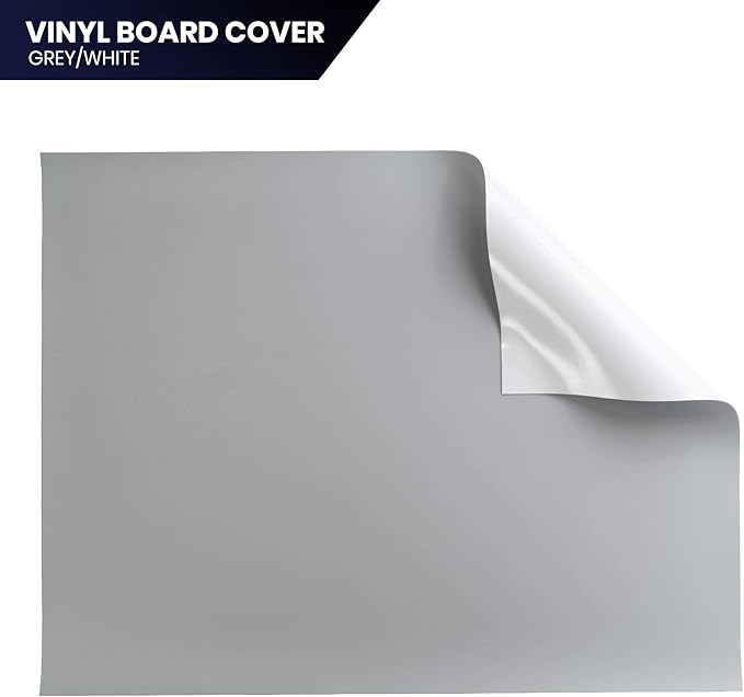 Pacific Arc Vinyl Board Cover. Self Healing and Stain Resistant Gray/White Sheet, 18 inches by 24 inches