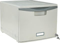 Storex Plastic One-Drawer File Cabinet – Locking Document Organizer for Home and Office, Gray, 1-Pack (61251B01C)
